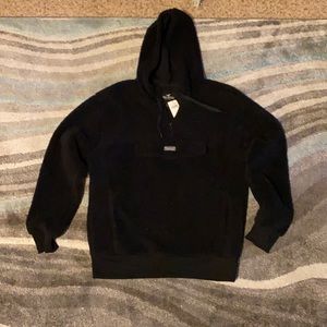 Black Hollister Sherpa half zip up sweater
